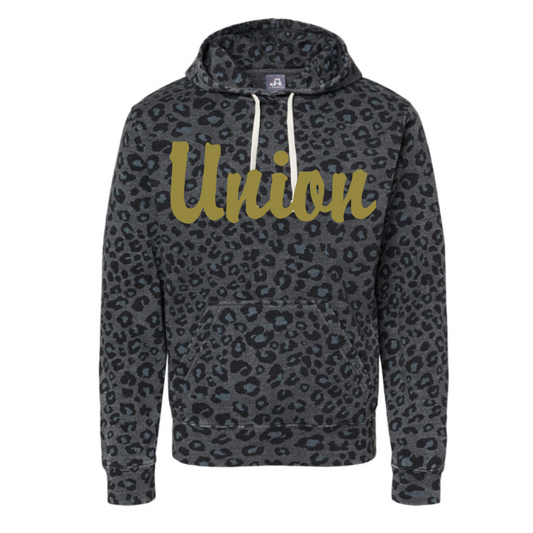 Union Black Leopard Hooded Sweatshirt