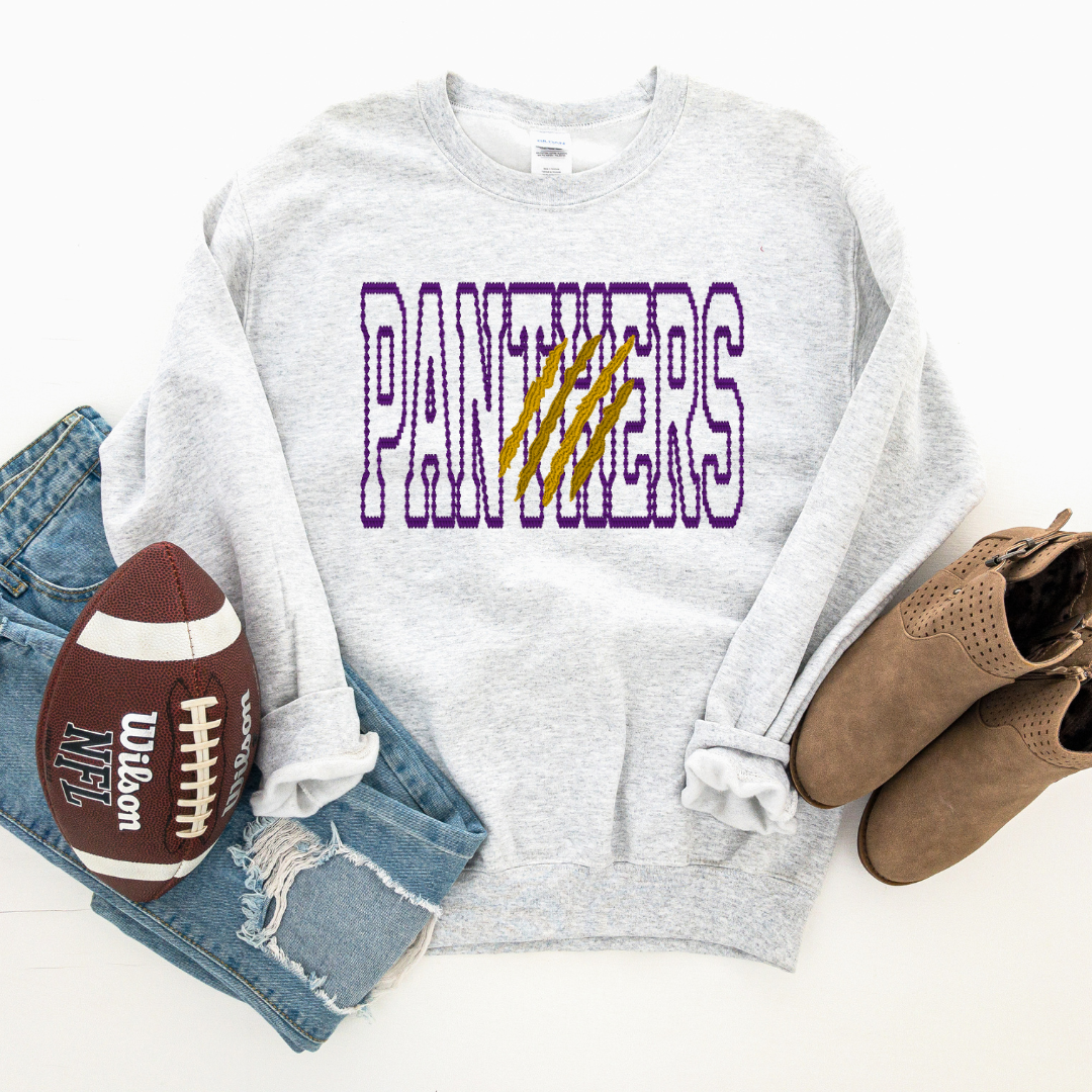 Panthers Scratch Embroidered Crewneck