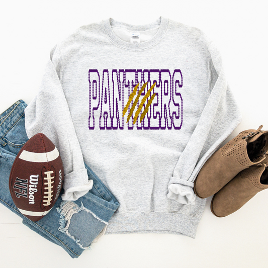 Panthers Scratch Embroidered Crewneck
