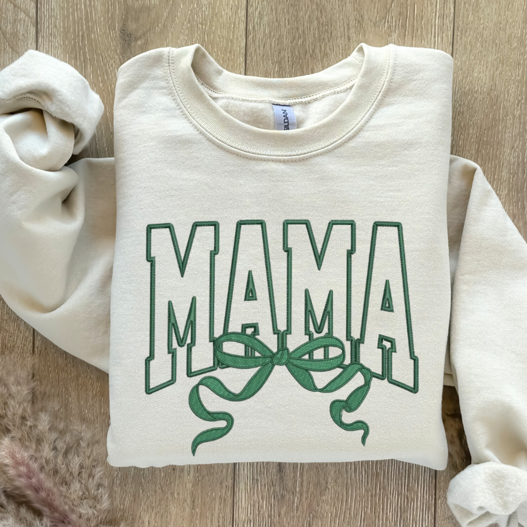 Mama Bow Embroidered Crewneck