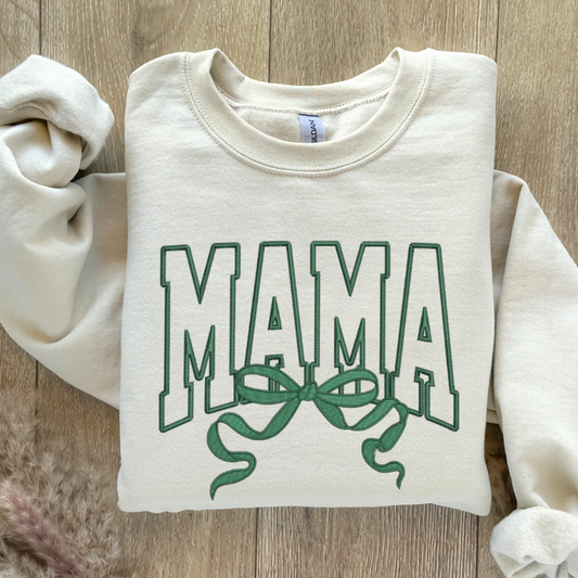 Mama Bow Embroidered Crewneck