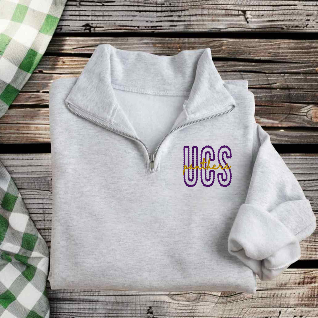 School Spirit Initial 1/4 Zip Pullover