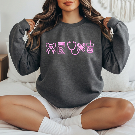 Nurse Icons Embroidered Top