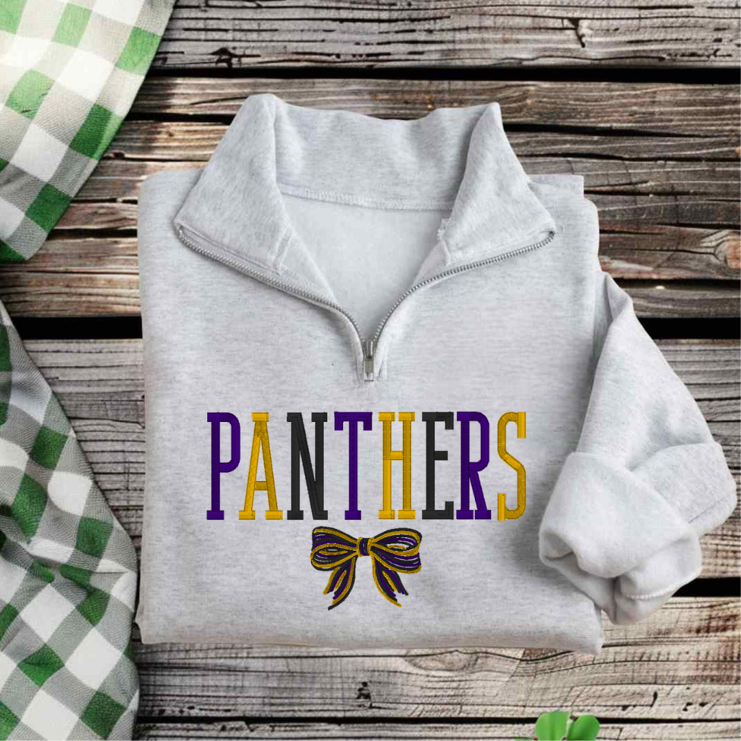 Panthers Bow Embroidered 1/4 Zip