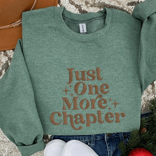 Just One More Chapter Embroidered Top