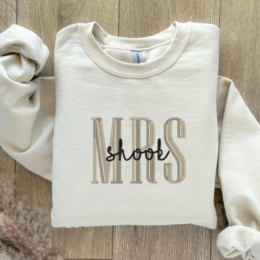 Mrs. Embroidered Sweatshirt