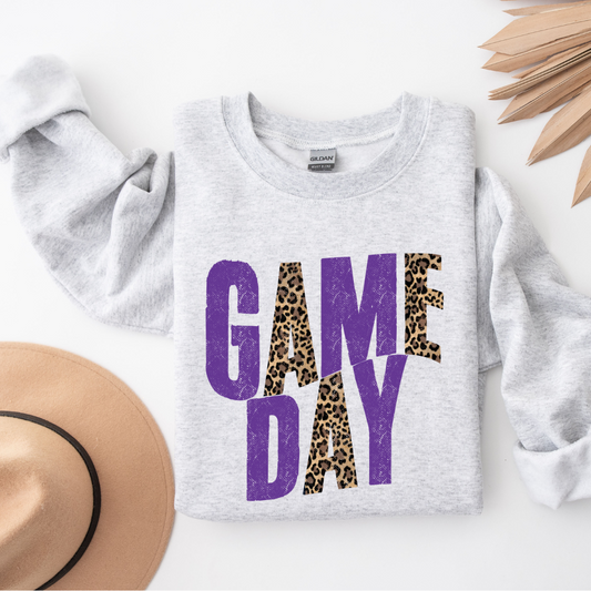 '24 Purple and Leopard Game Day Retro- Adult