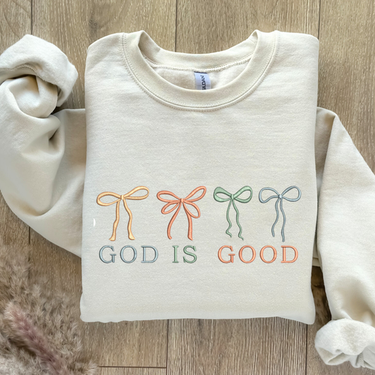 God is Good Embroidered Crewneck