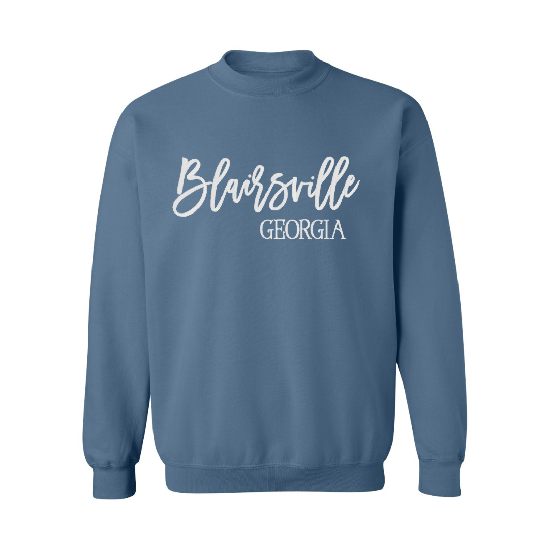 Blairsville Georgia Embroidered Crewneck