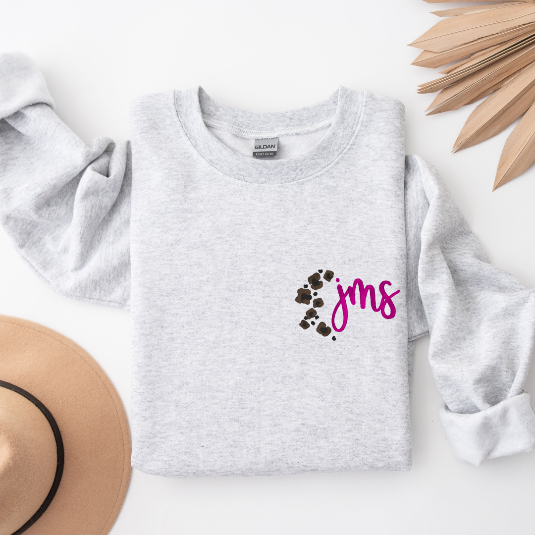 Leopard Monogram Crewneck