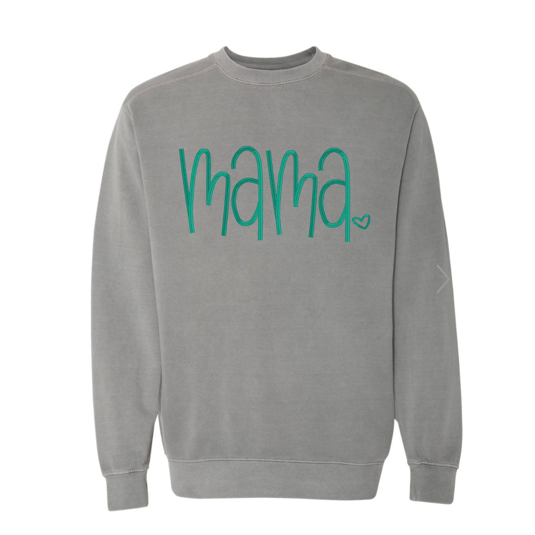 Mama Embroidered Heart Top