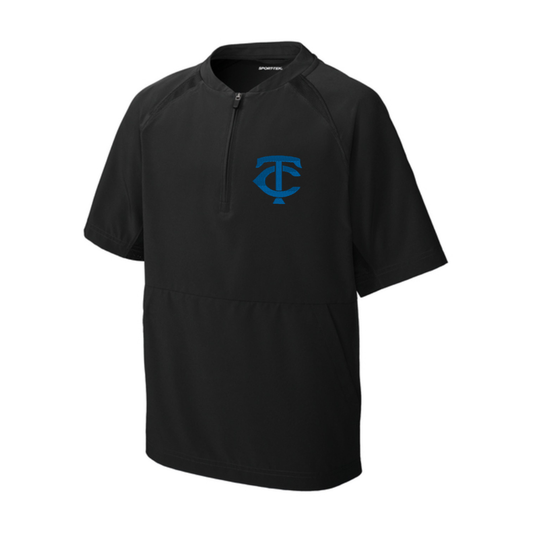 1/2 Zip Towns County Embroidered Short Sleeve Jacket