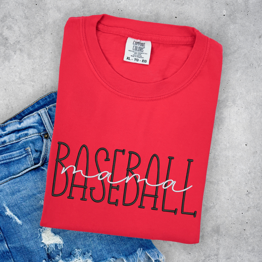 Baseball Mama Simple Embroidered Top