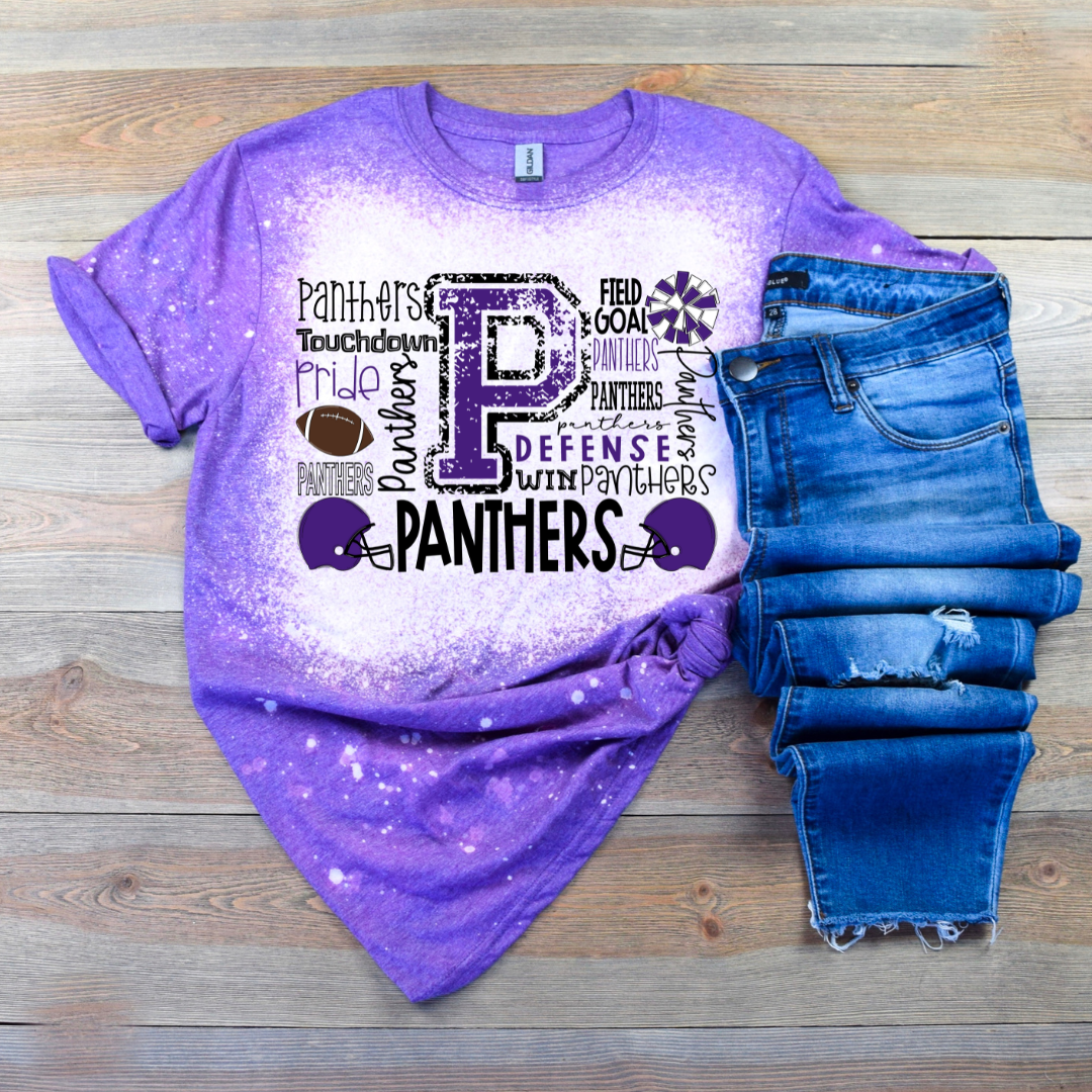 Bleached Panthers Football Typography