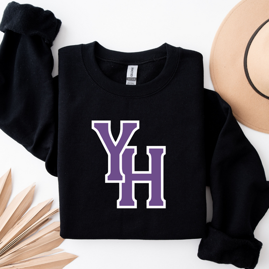 YH Logo Black Sweatshirt-Adult