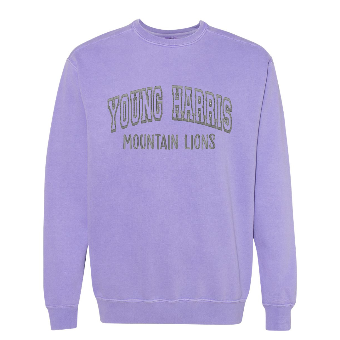 Young Harris Embroidered Comfort Colors Sweatshirt- Adult