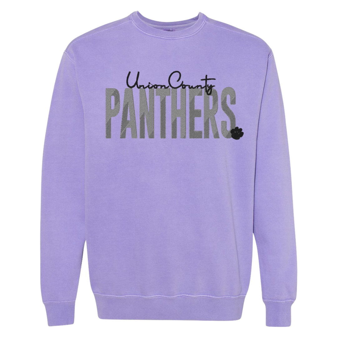 Union County Panthers Paw Embroidered Sweatshirt- Adult (Comfort Colors)