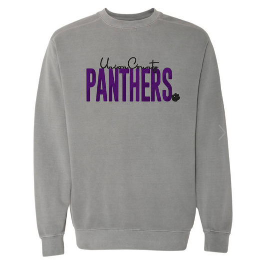 Union County Panthers Paw Embroidered Sweatshirt- Adult (Comfort Colors)