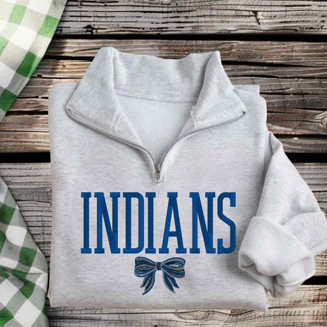 Indians Bow Embroidered 1/4 Zip