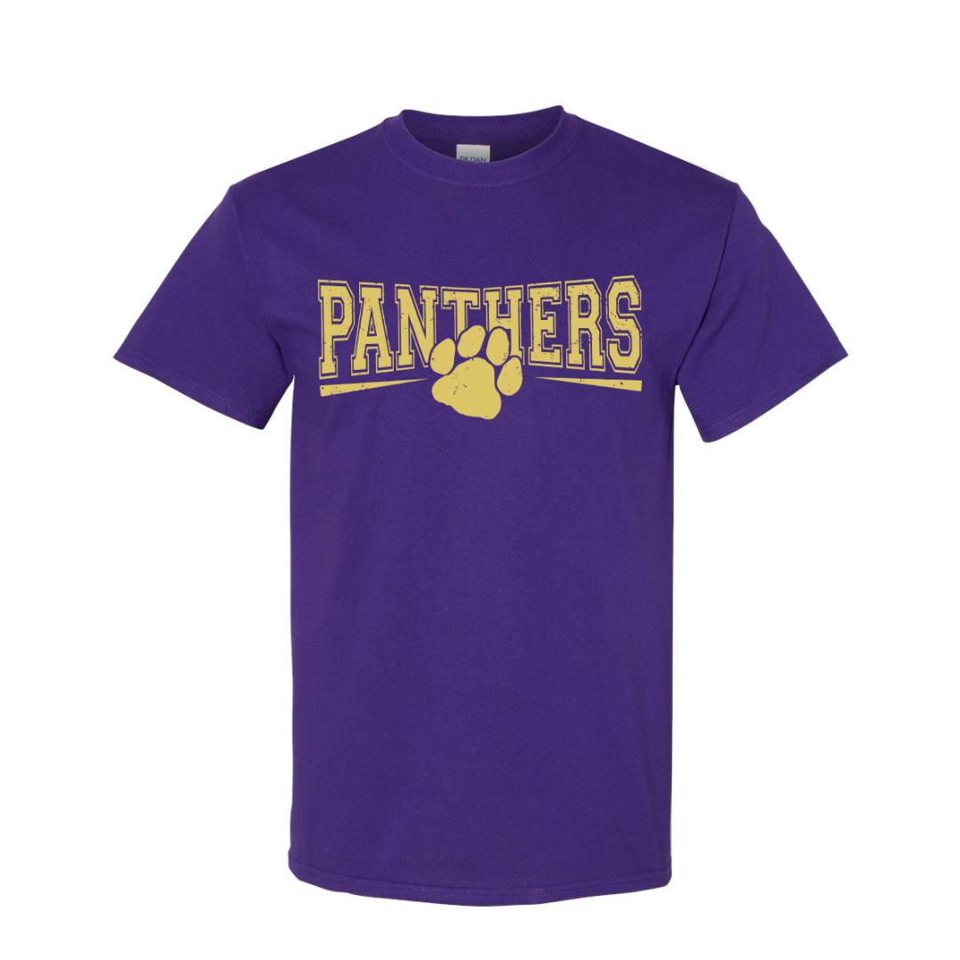 '23 Panthers Distressed Line Gold-Adult