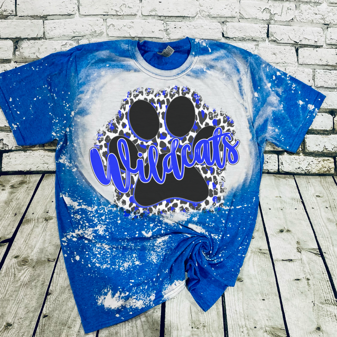Bleached Wildcats Blue Leopard Paw Print