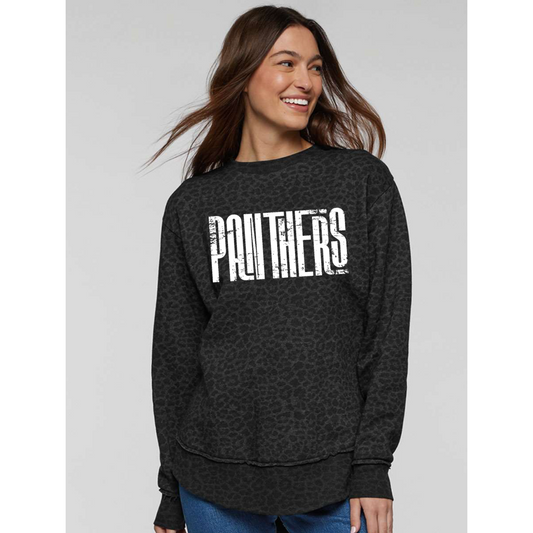 Retro Panthers on Leopard Women's Crewneck