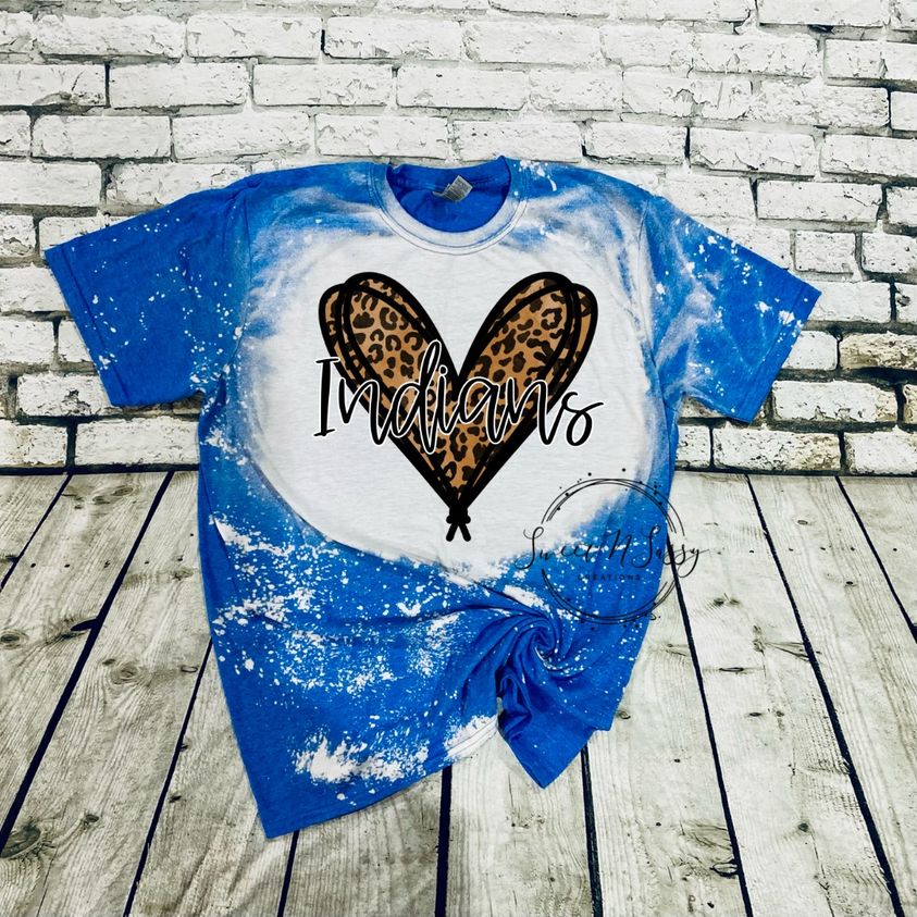 Bleached Royal Indians Leopard Heart Tee