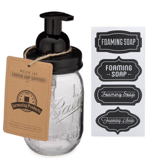 Mason Jar Foaming Soap Dispenser – Black - 1 Pack