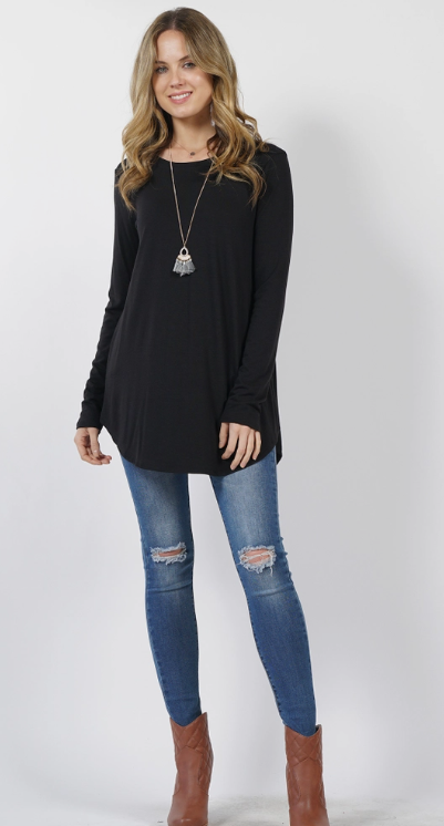 Black Flowy Long Sleeve