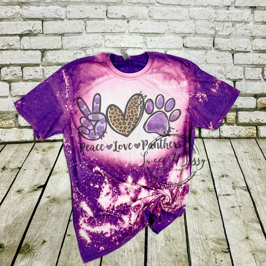 Bleached Peace Love Panthers Sub Shirt