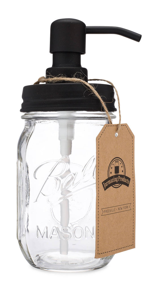 Classic Farmhouse Mason Jar Soap Dispenser - Black