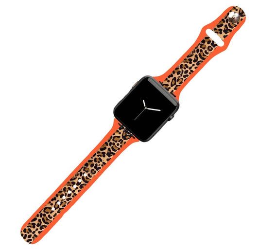 Orange Leopard Watch Band