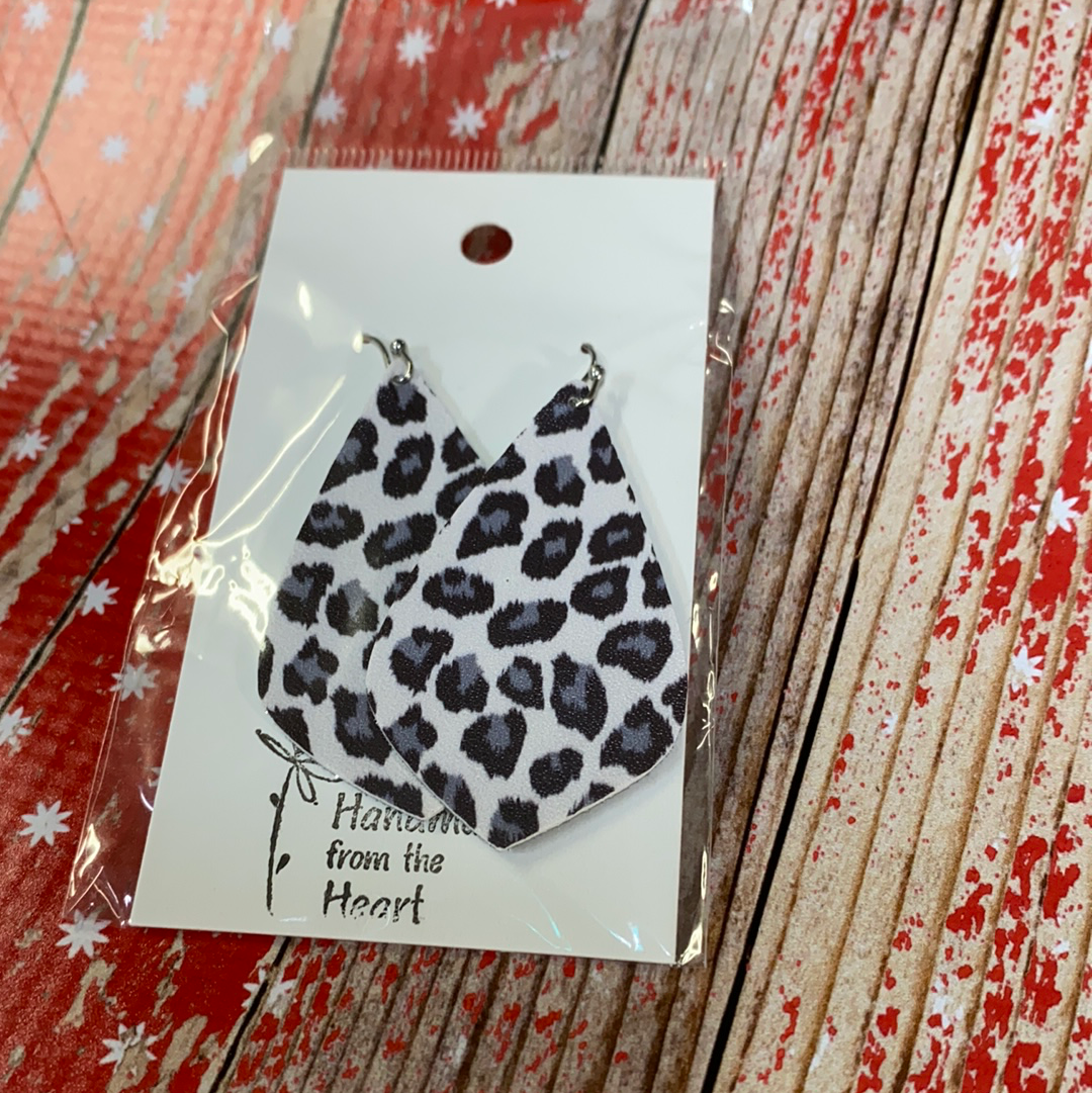 Snow Leopard Large Earrings
